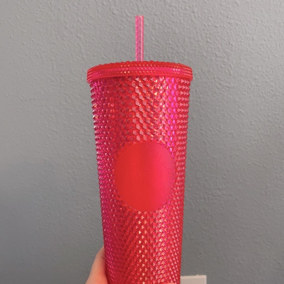 RARE Starbucks Neon Pink Studded Tumbler Cup